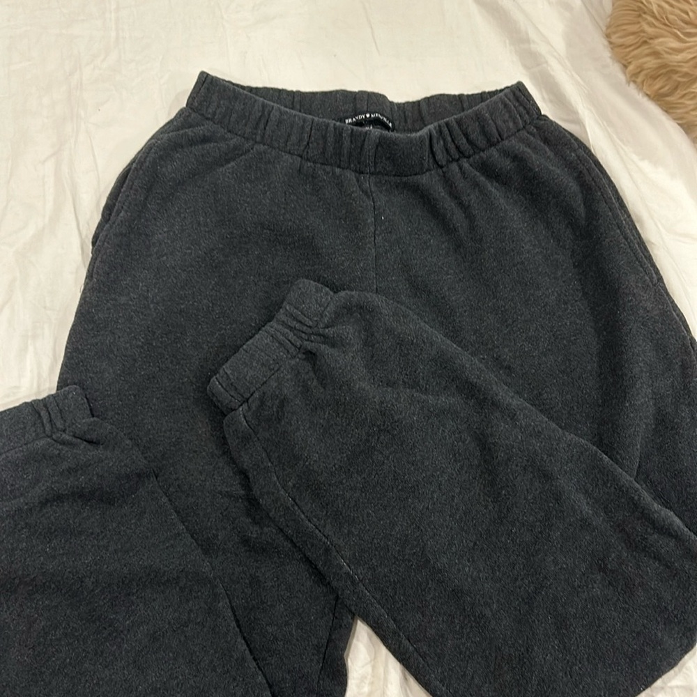 Brandy Melville - Dark Grey Cuff Leg Rosa Sweatpants - OS